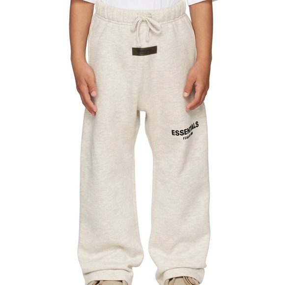 Essentials Fear of God Kids Light Oatmeal  Sweatpants - Picture 1 of 3